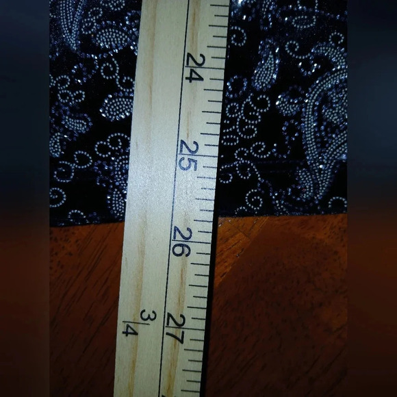 Notations womens Large black velvet layered black sparkly shirt party event - Picture 10 of 10